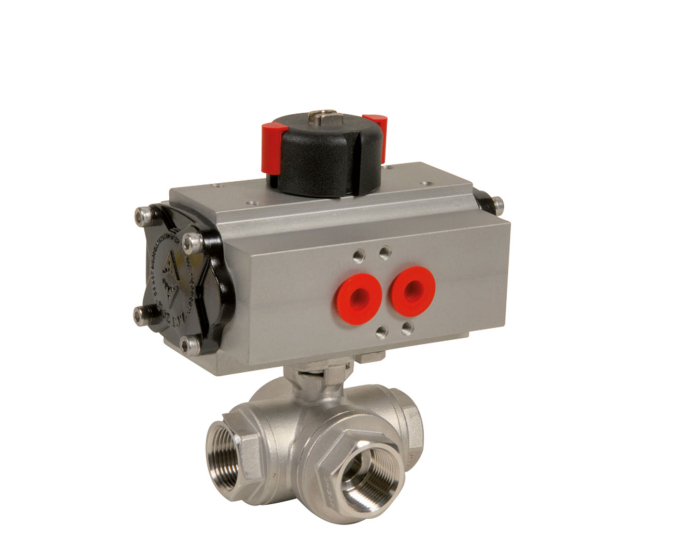 Stainless steel ball valve 780XS-L + ADA/ASR pneumatic actuator